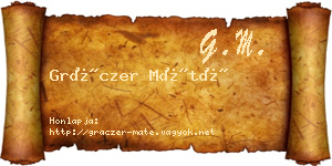 Gráczer Máté névjegykártya